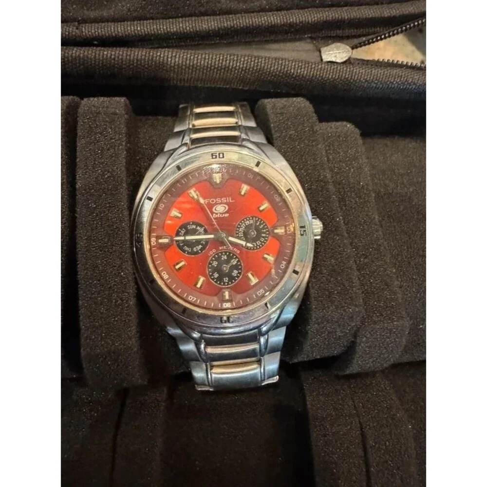 Fossil blue watch new battery